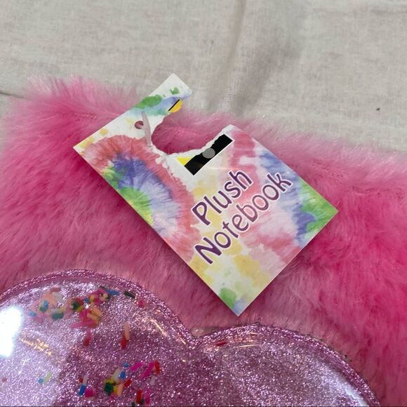 New With Tags Plush Notebook with Lock and Key and Heart on front - Picture 5 of 9